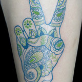 Paisley Peace Sign Tattoo | Joel David McClure | Tough Love Studio