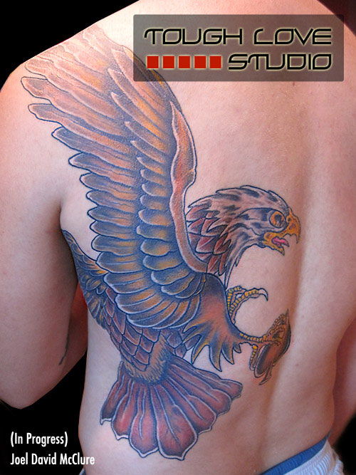 Eagle back tattoo